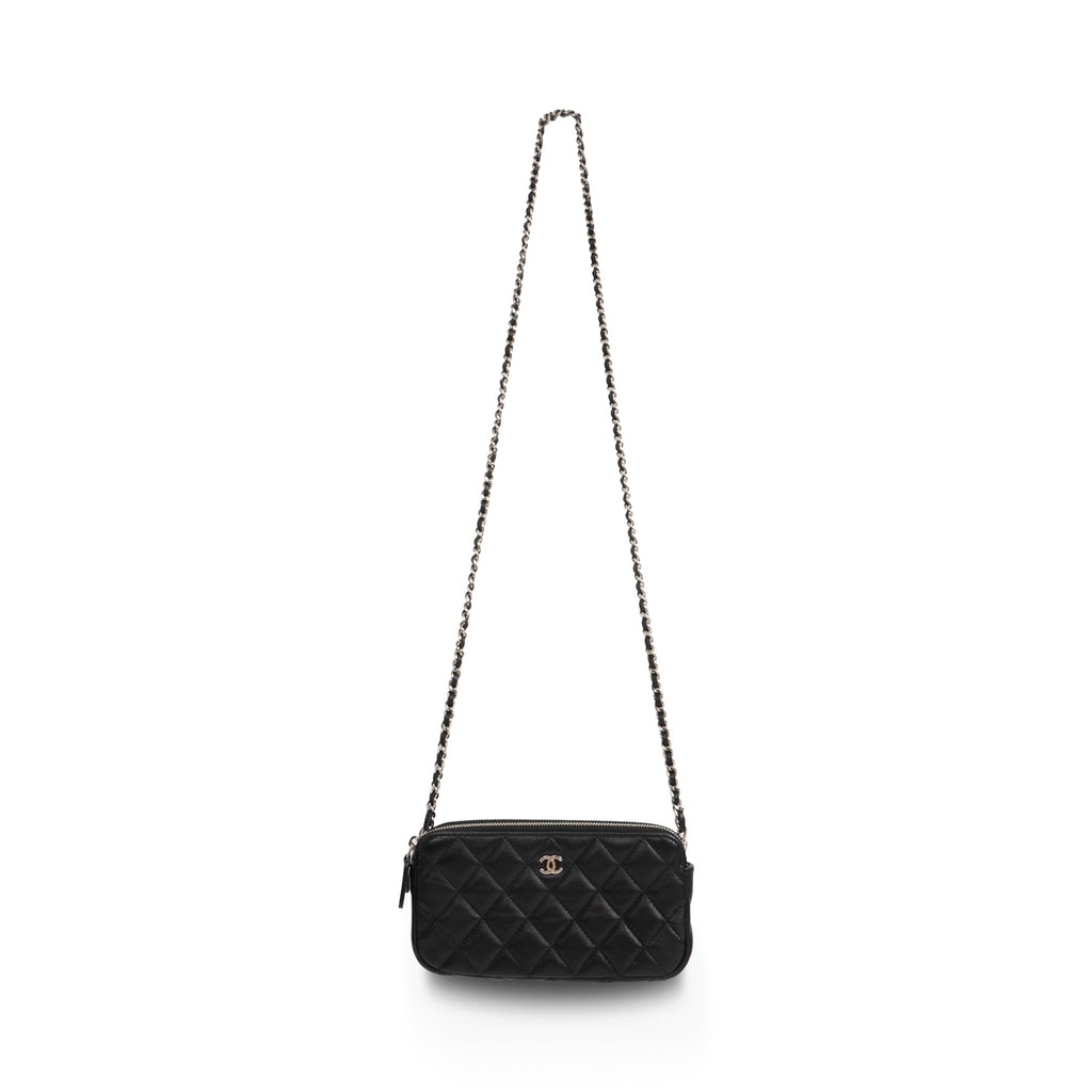 Chanel Double Zip Clutch Bag