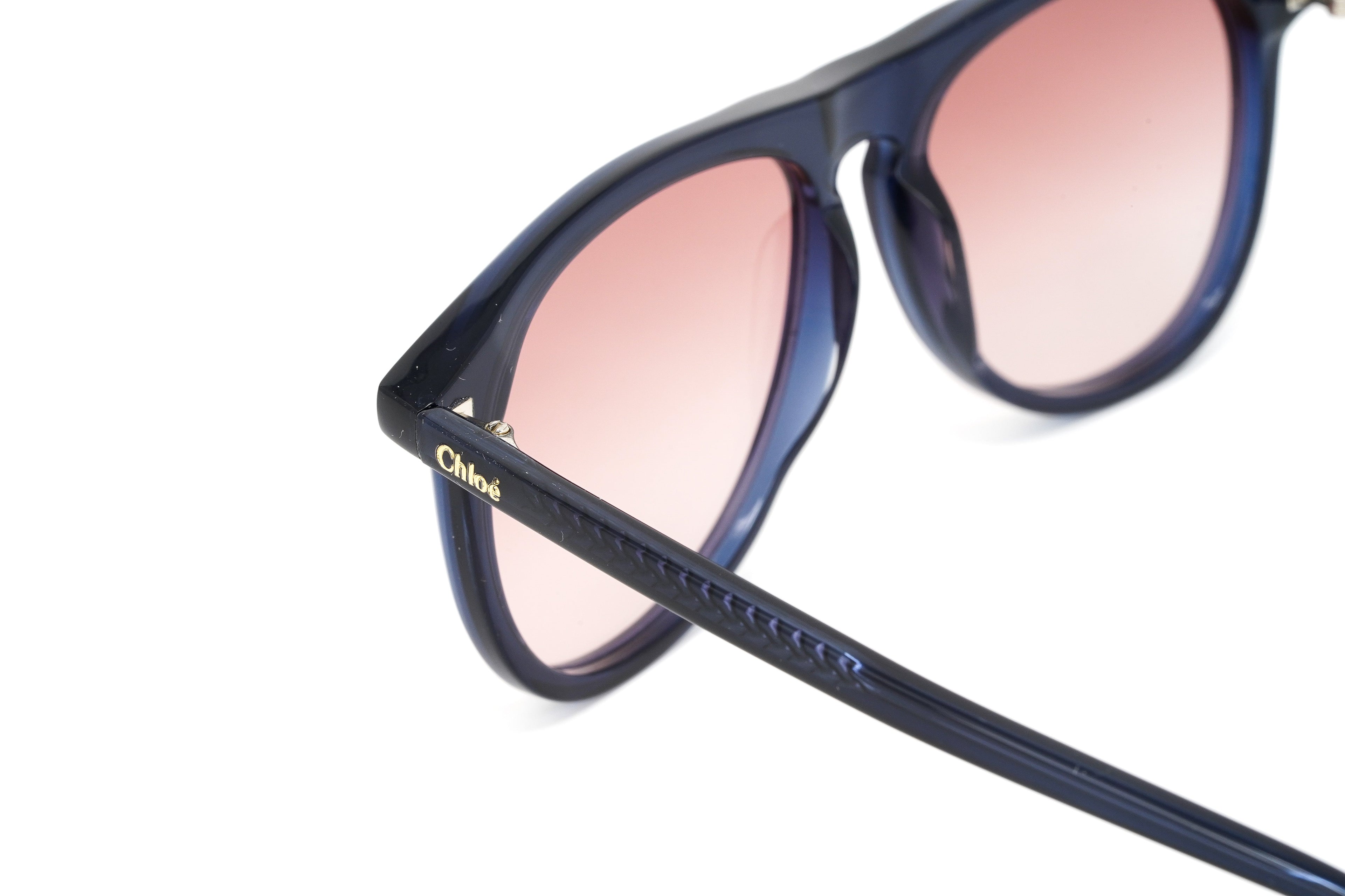 Chloé Women's Sunglasses Esther Oversized Pilot Blue/Orange