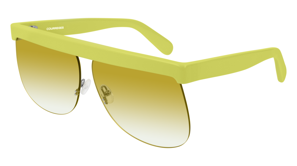 Courrèges Women's Sunglasses Oversized Flat Top Yellow