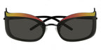 Courrèges Women's Sunglasses Cat Eye Wraparound Black and Flame