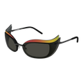 Courrèges Women's Sunglasses Cat Eye Wraparound Black and Flame