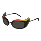 Courrèges Women's Sunglasses Cat Eye Wraparound Black and Flame
