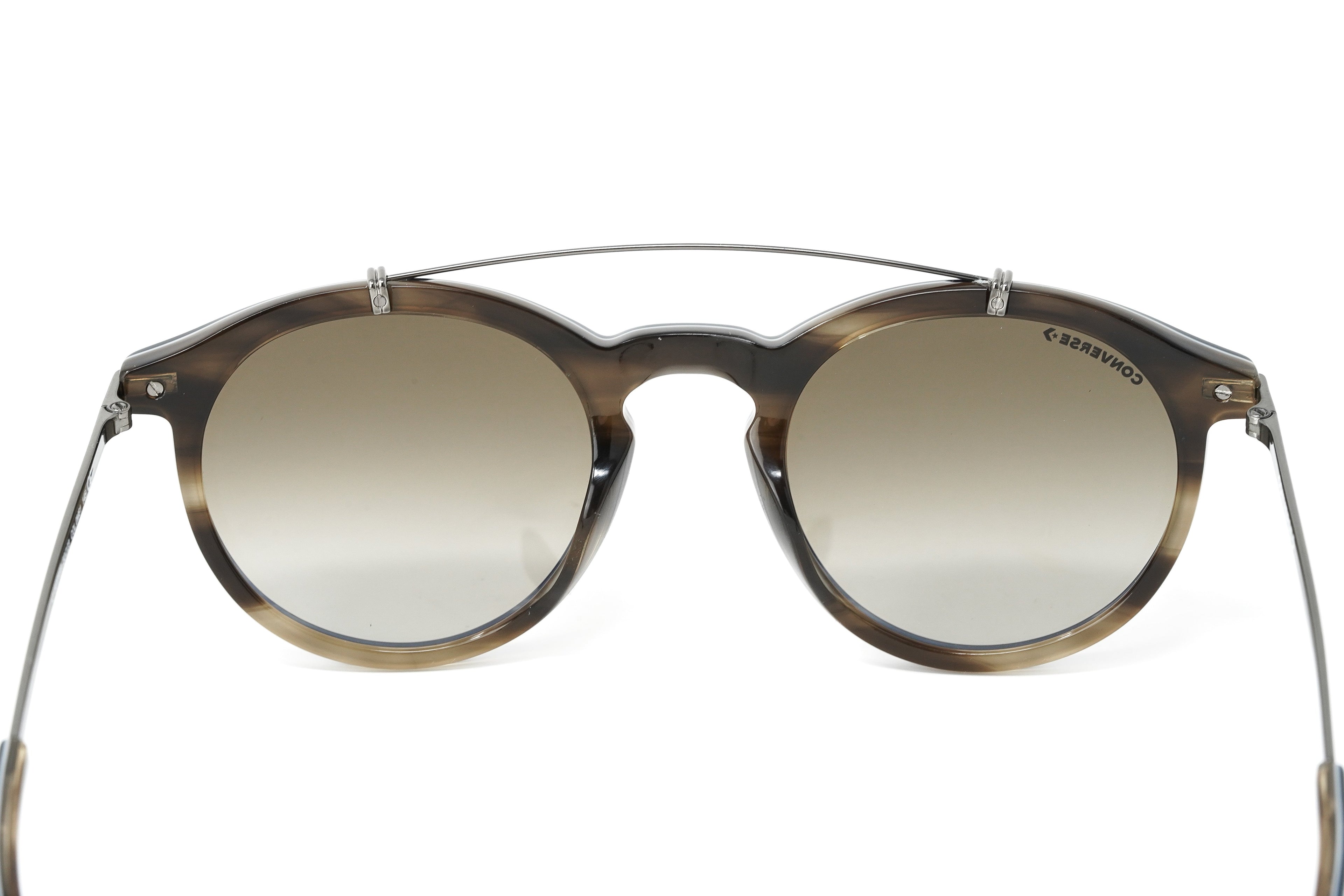 Converse Unisex Sunglasses Round Flat Top Navy and Brown