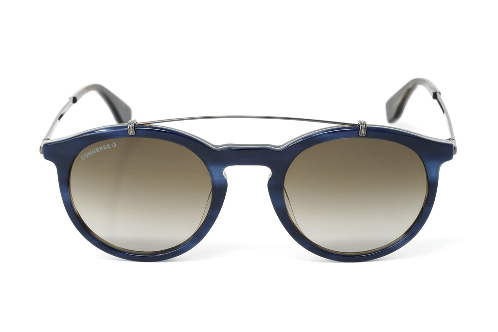 Converse Unisex Sunglasses Round Flat Top Navy and Brown