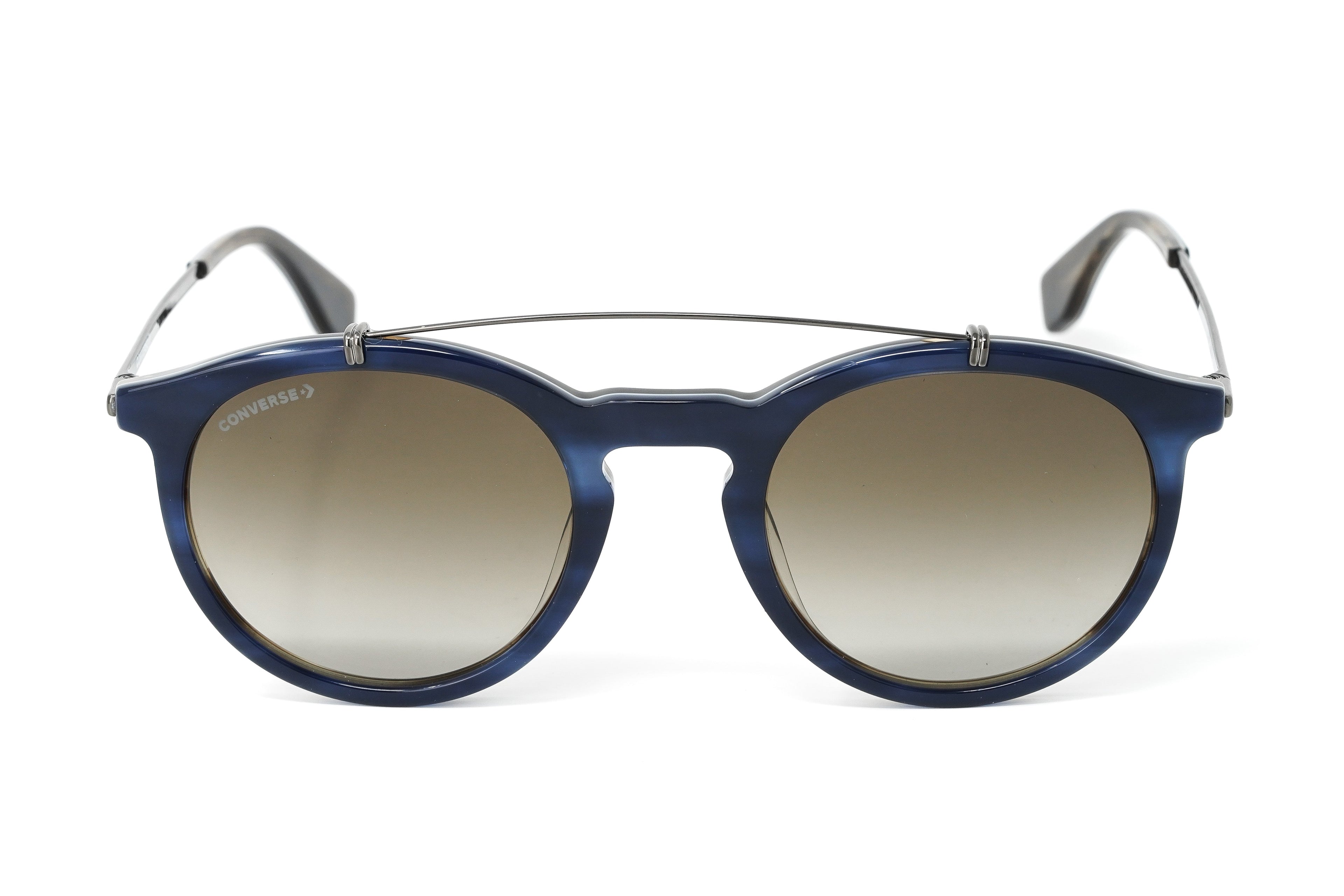 Converse Unisex Sunglasses Round Flat Top Navy and Brown