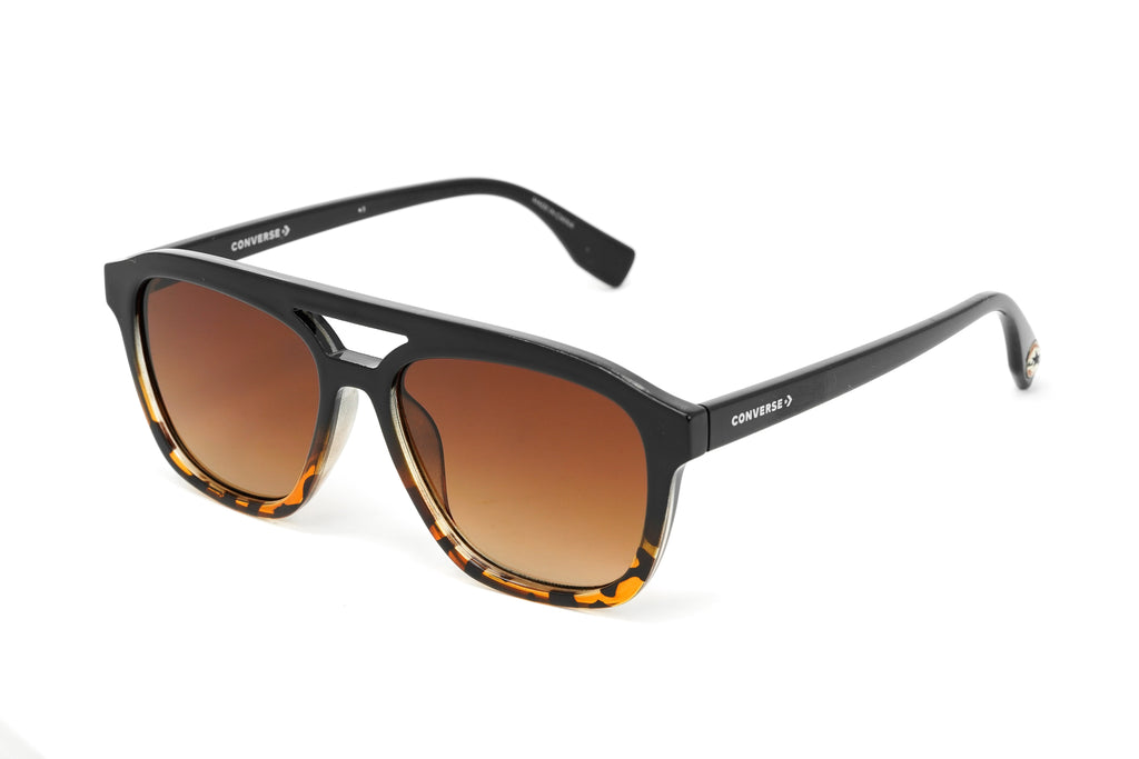 Converse Unisex Sunglasses Square Flat Top Black and Tortoise