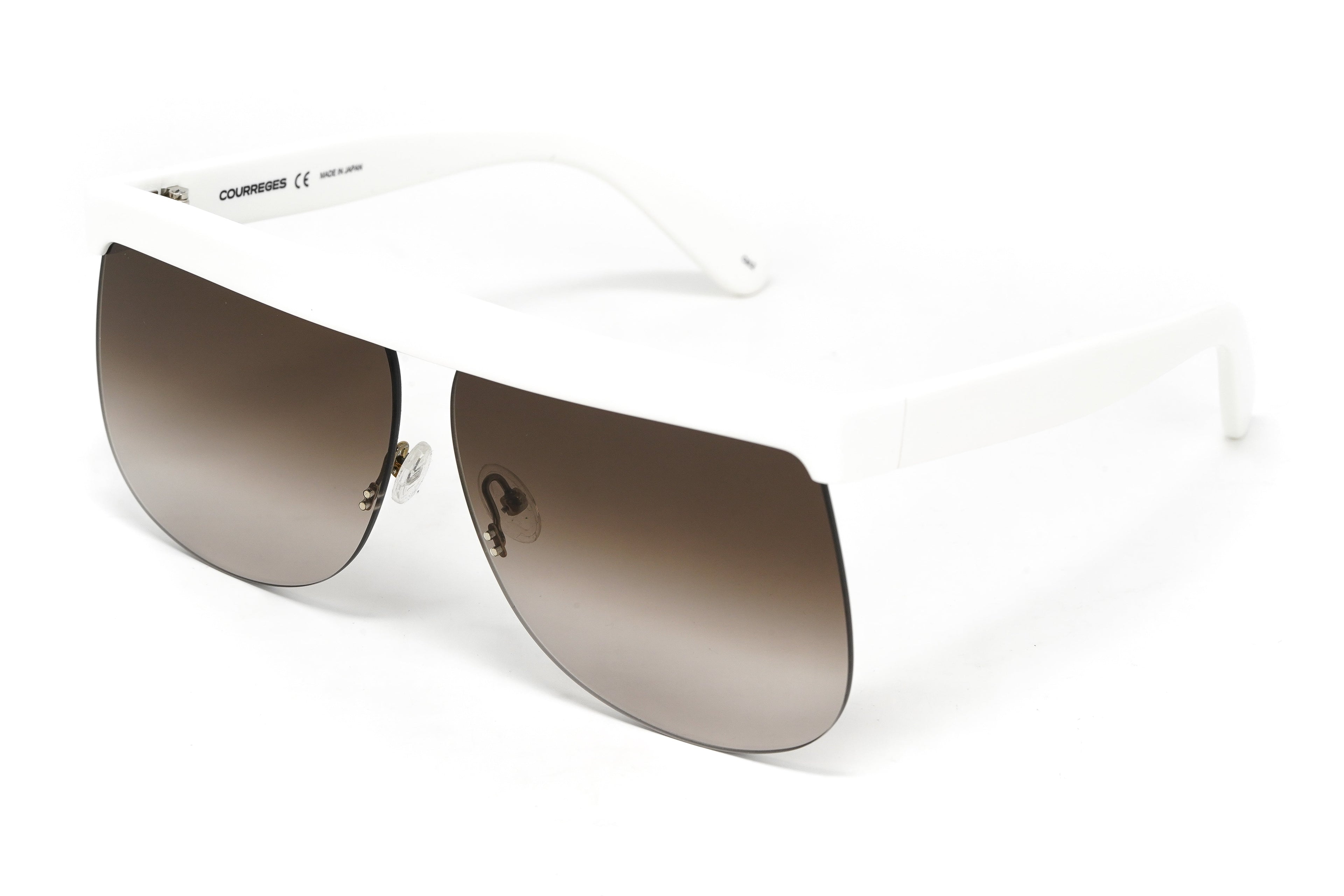 Courrèges Women's Sunglasses Oversized Flat Top White