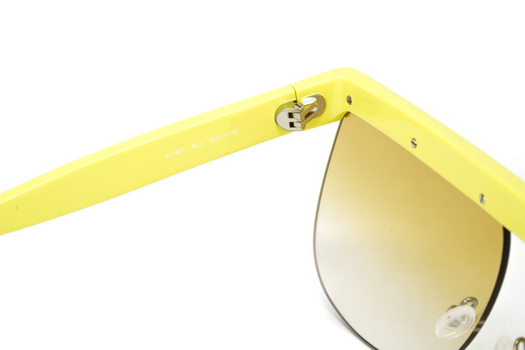 Courrèges Women's Sunglasses Oversized Flat Top Yellow