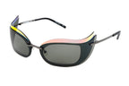 Courrèges Women's Sunglasses Cat Eye Wraparound Black and Flame