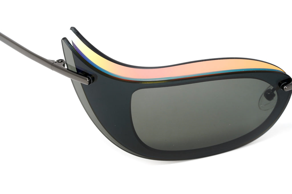 Courrèges Women's Sunglasses Cat Eye Wraparound Black and Flame