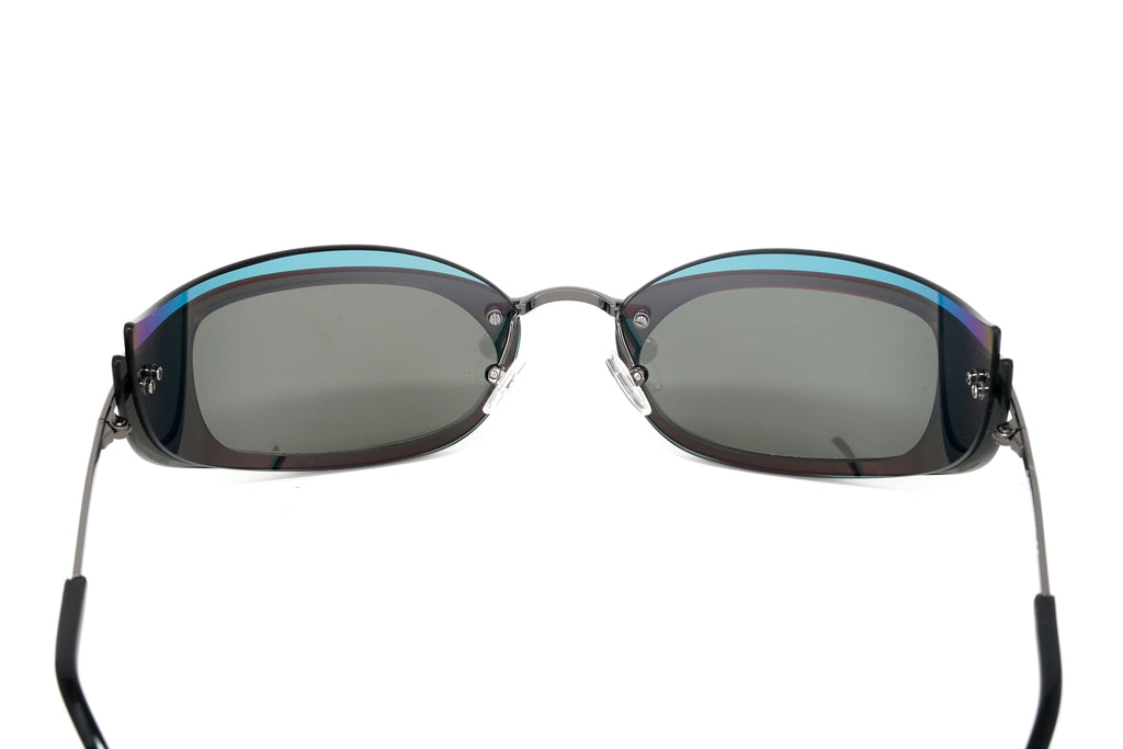 Courrèges Women's Sunglasses Cat Eye Wraparound Black and Flame