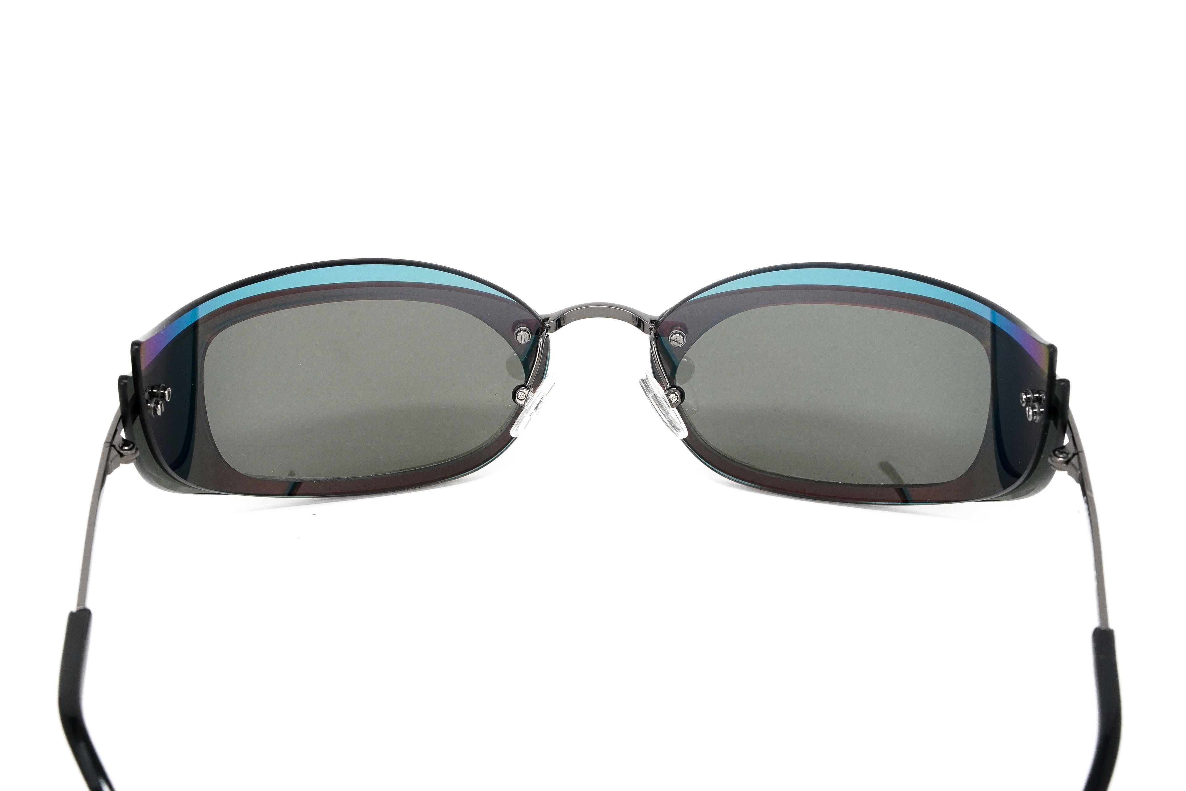 Courrèges Women's Sunglasses Cat Eye Wraparound Black and Flame