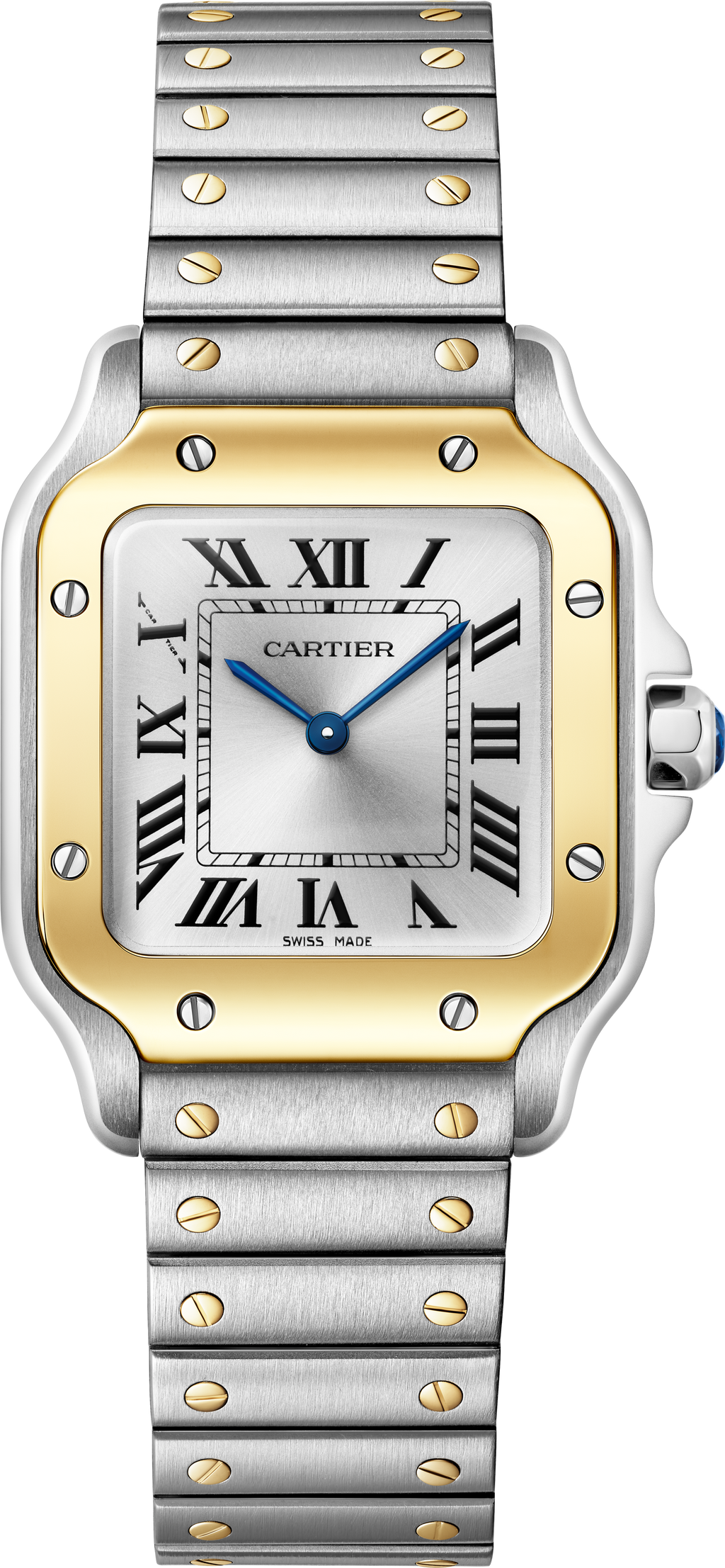 Santos De Cartier Watch | 27mm, Stainless Steel, Silver Dial