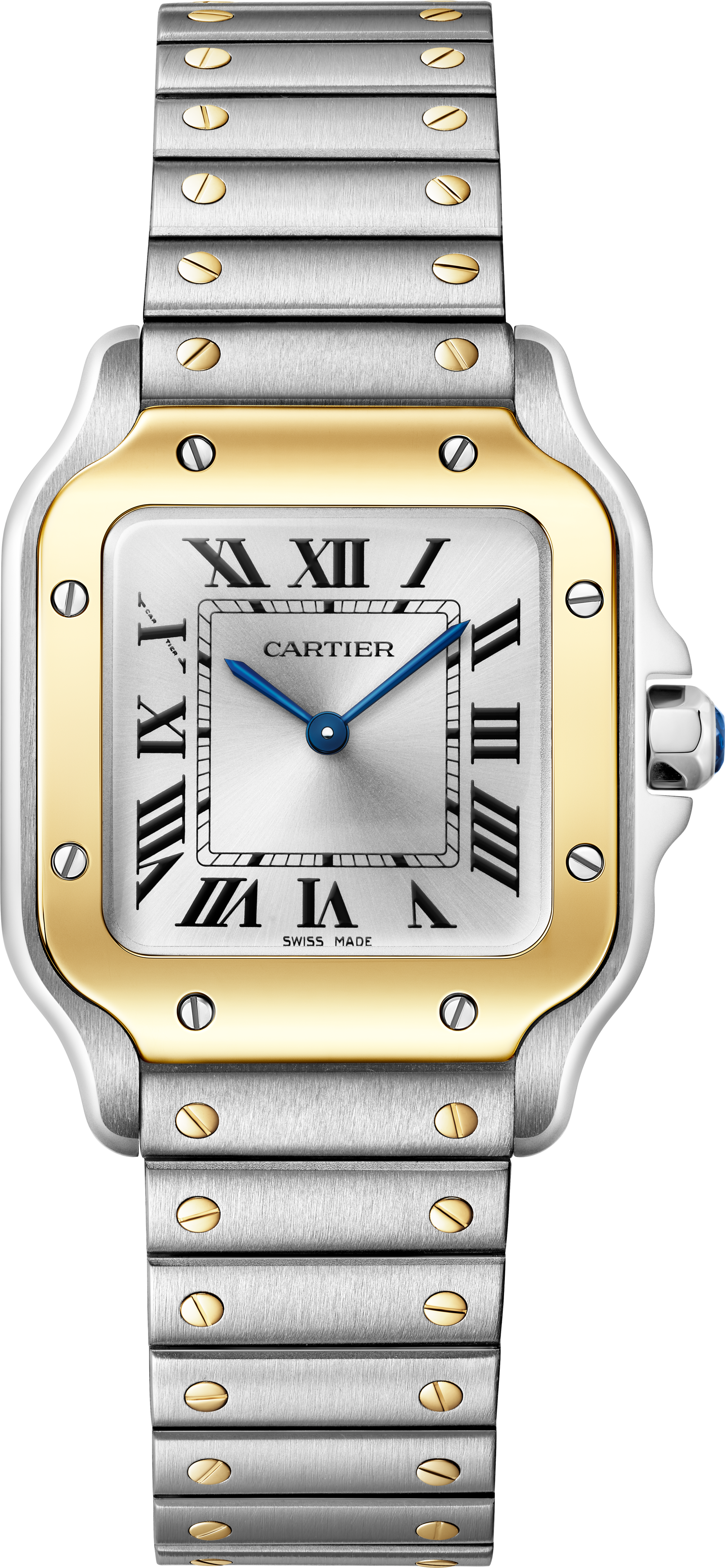 Santos De Cartier Watch | 27mm, Stainless Steel, Silver Dial