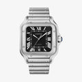 Santos De Cartier Large Model | 39mm, Stainless Steel, Black Dial