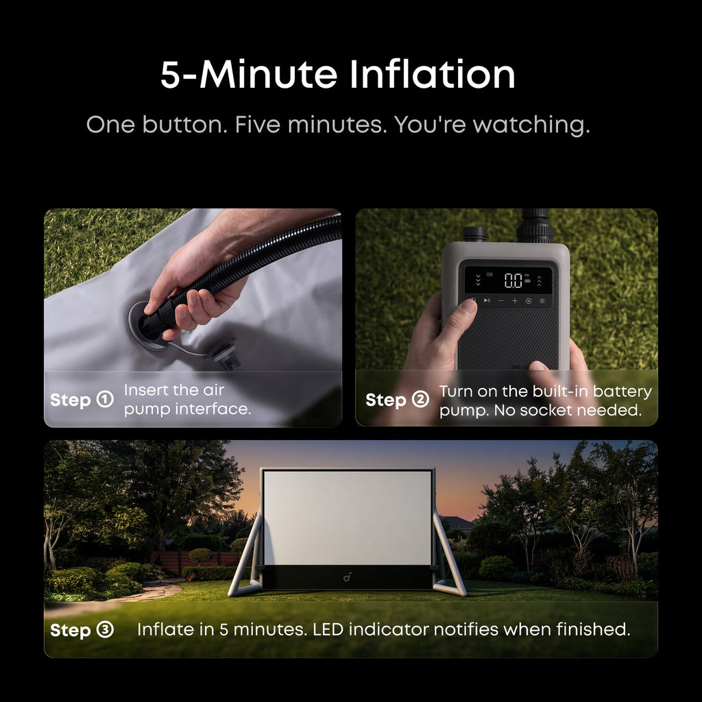 soundcore Nebula 200-Inch Silent Inflatable Projector Screen