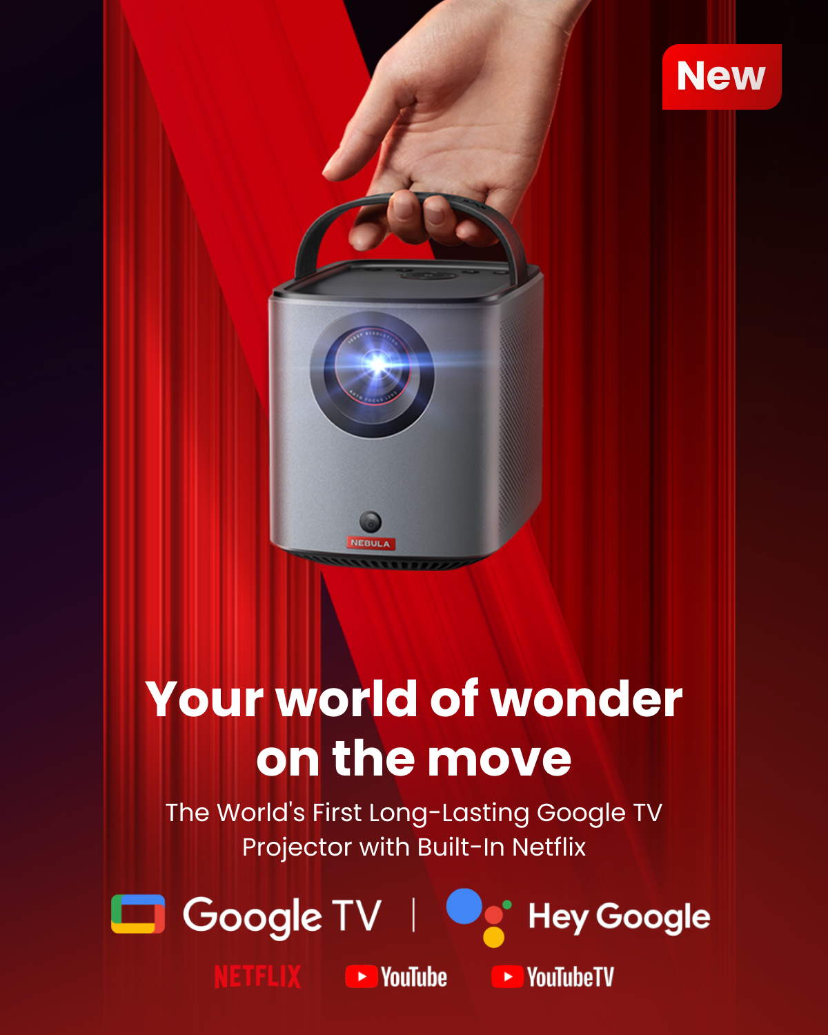soundcore Nebula Mars 3 Air | Portable Google TV Projector