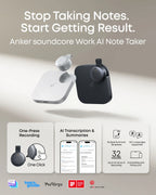 Anker soundcore Work | Coin-Sized Wearable Al Note Taker / Voice Recorder