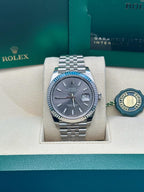 Rolex Steel and White Gold Rolesor Datejust 41  - Dark Rhodium Index Dial - Jubilee Bracelet - 126334 dkrij