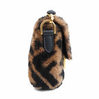 Fendi 'Zucca Shearling Mini Baguette' Bag