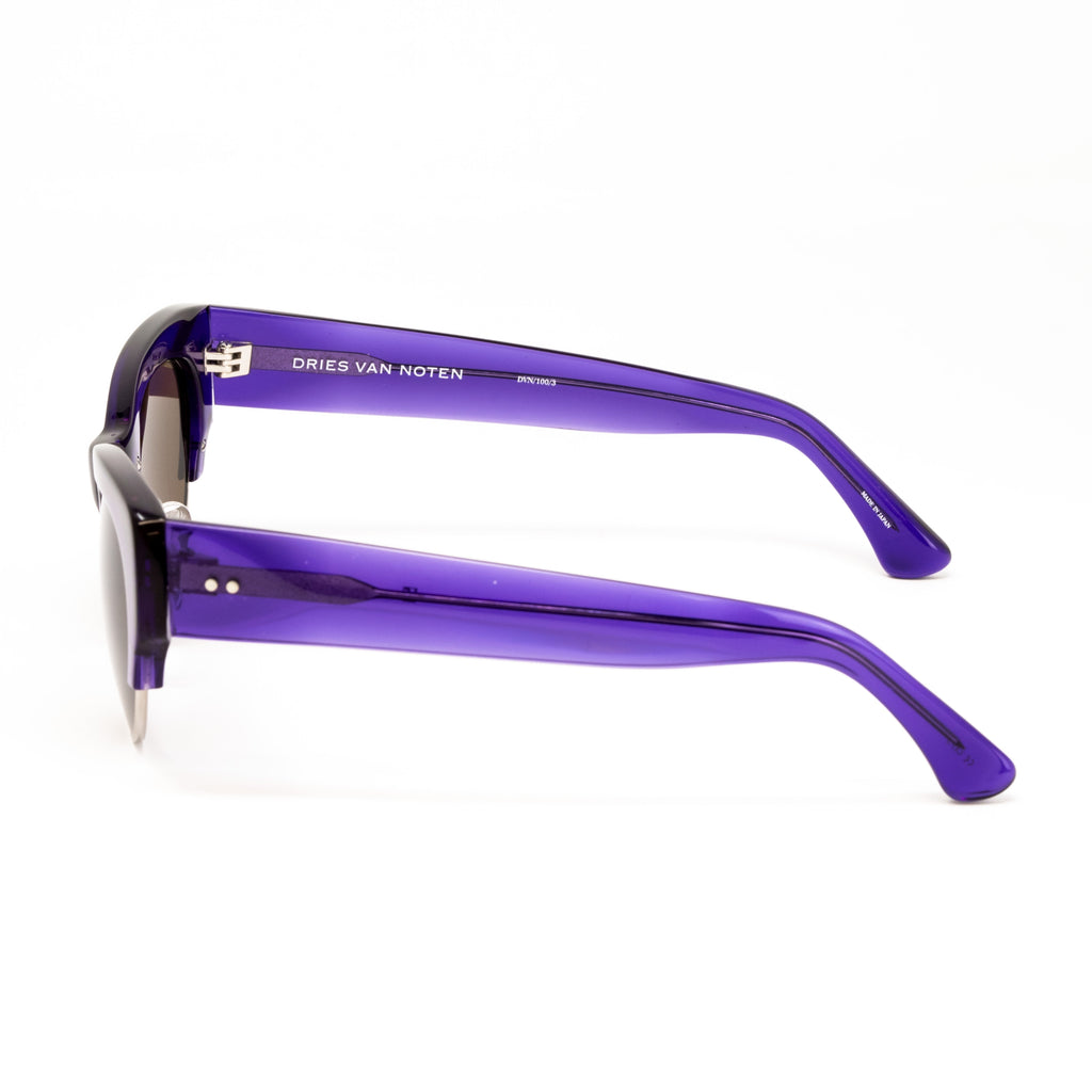 Dries Van Noten x Linda Farrow Purple Sunglasses