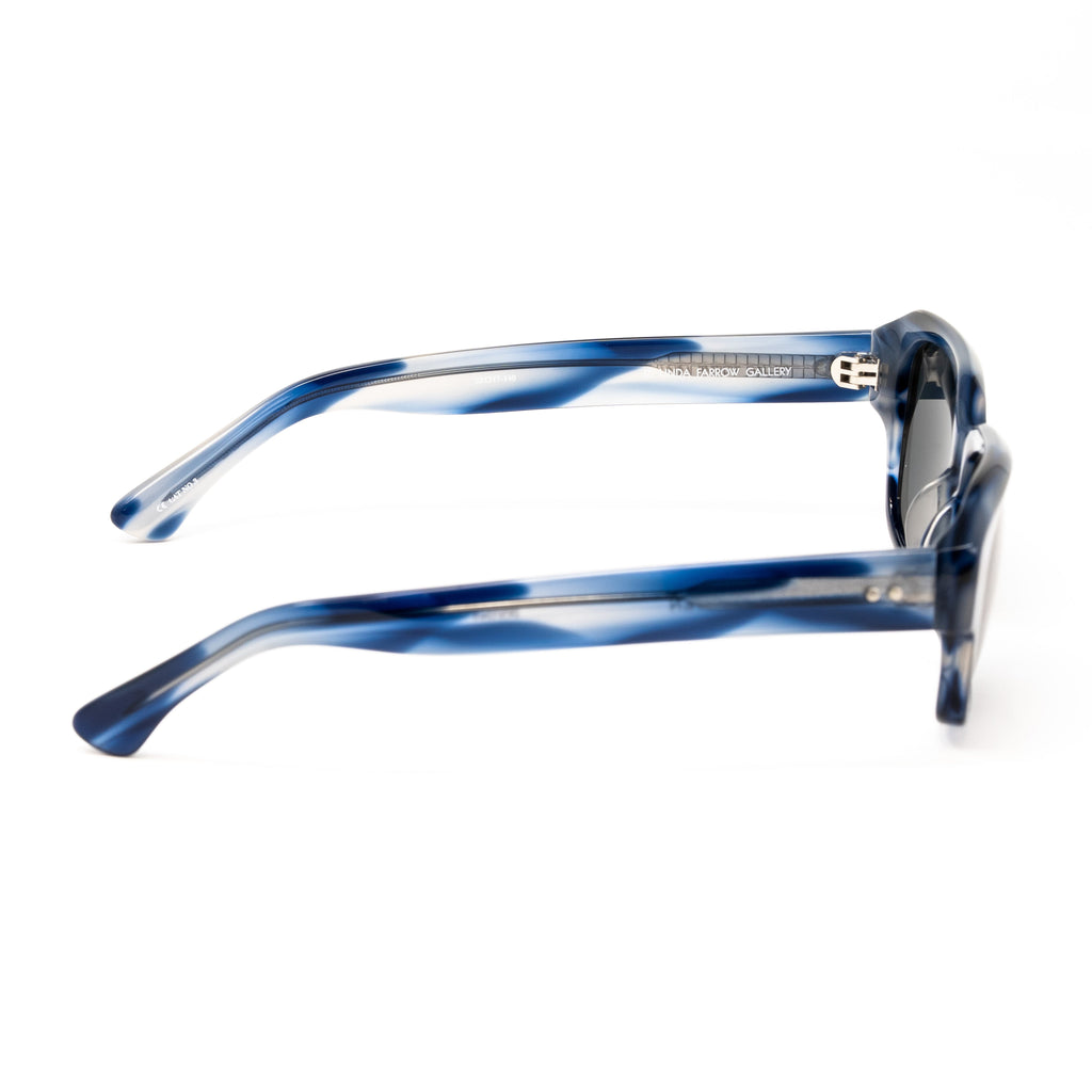 Dries Van Noten x Linda Farrow Blue/White Sunglasses