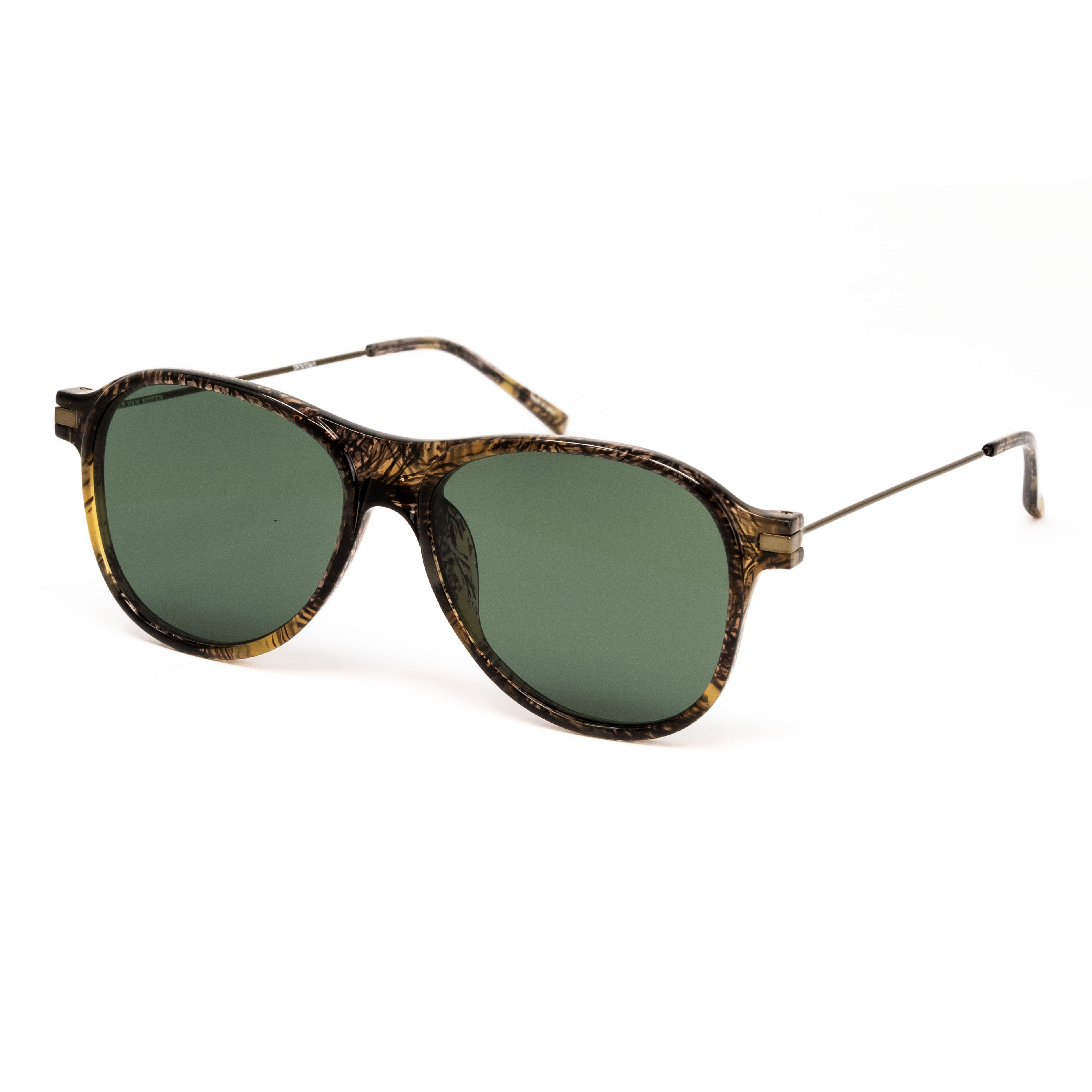 Dries Van Noten x Linda Farrow Brown Marbled Sunglasses