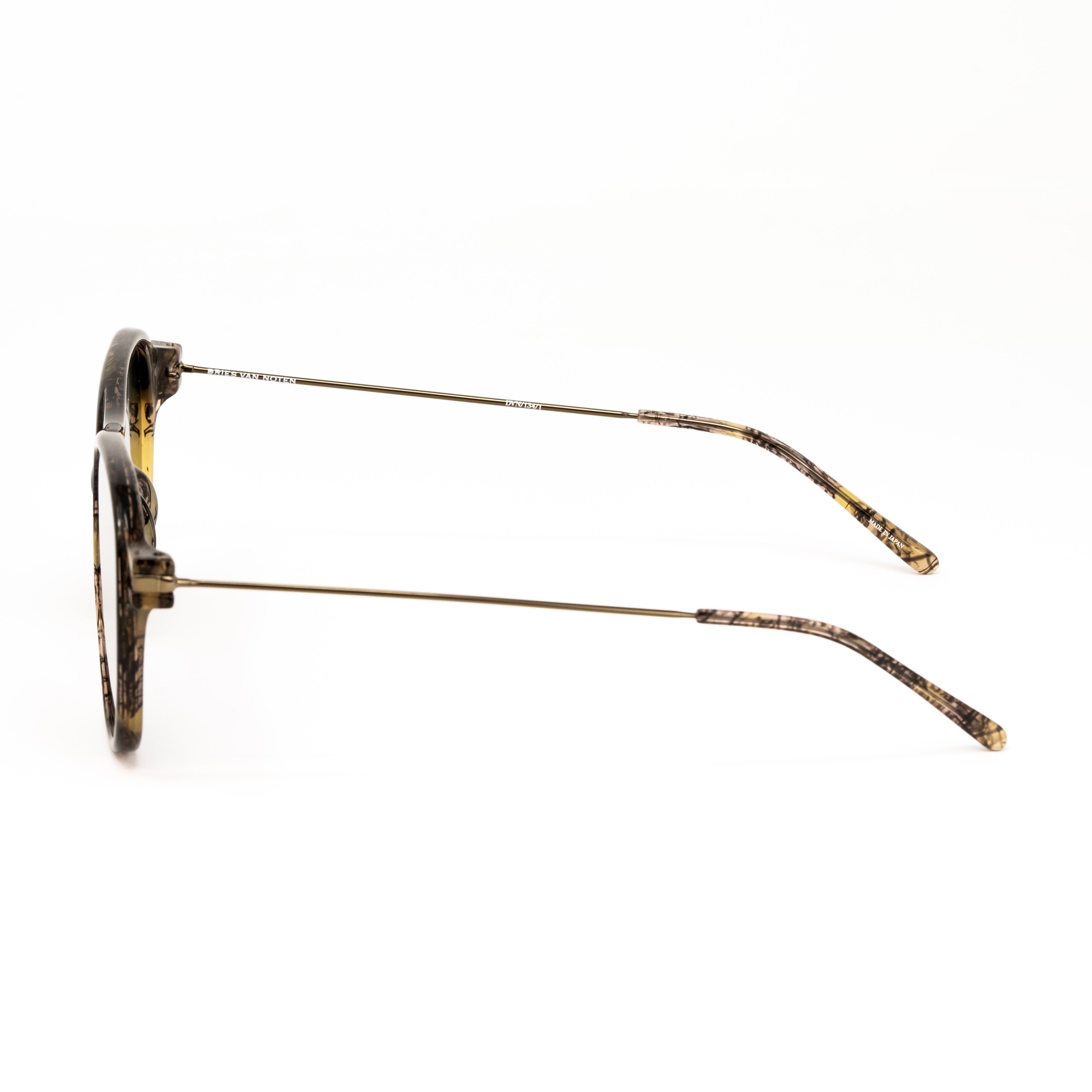 Dries Van Noten x Linda Farrow Brown Marbled Sunglasses