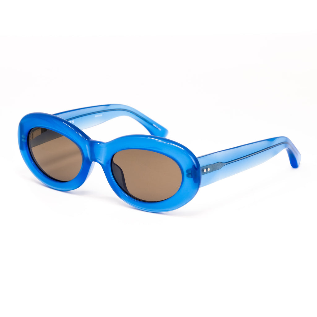 Dries Van Noten Ladies Oval Brown Sunglasses