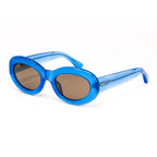 Dries Van Noten Ladies Oval Brown Sunglasses