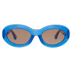 Dries Van Noten Ladies Oval Brown Sunglasses