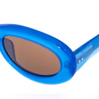 Dries Van Noten Ladies Oval Brown Sunglasses