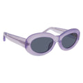 Dries Van Noten Ladies Oval Grey Sunglasses