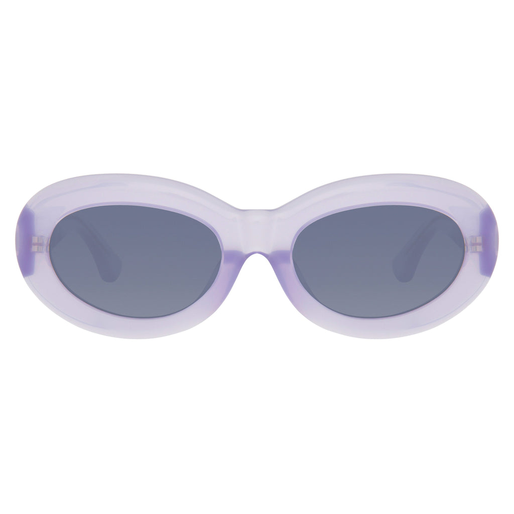Dries Van Noten Ladies Oval Grey Sunglasses