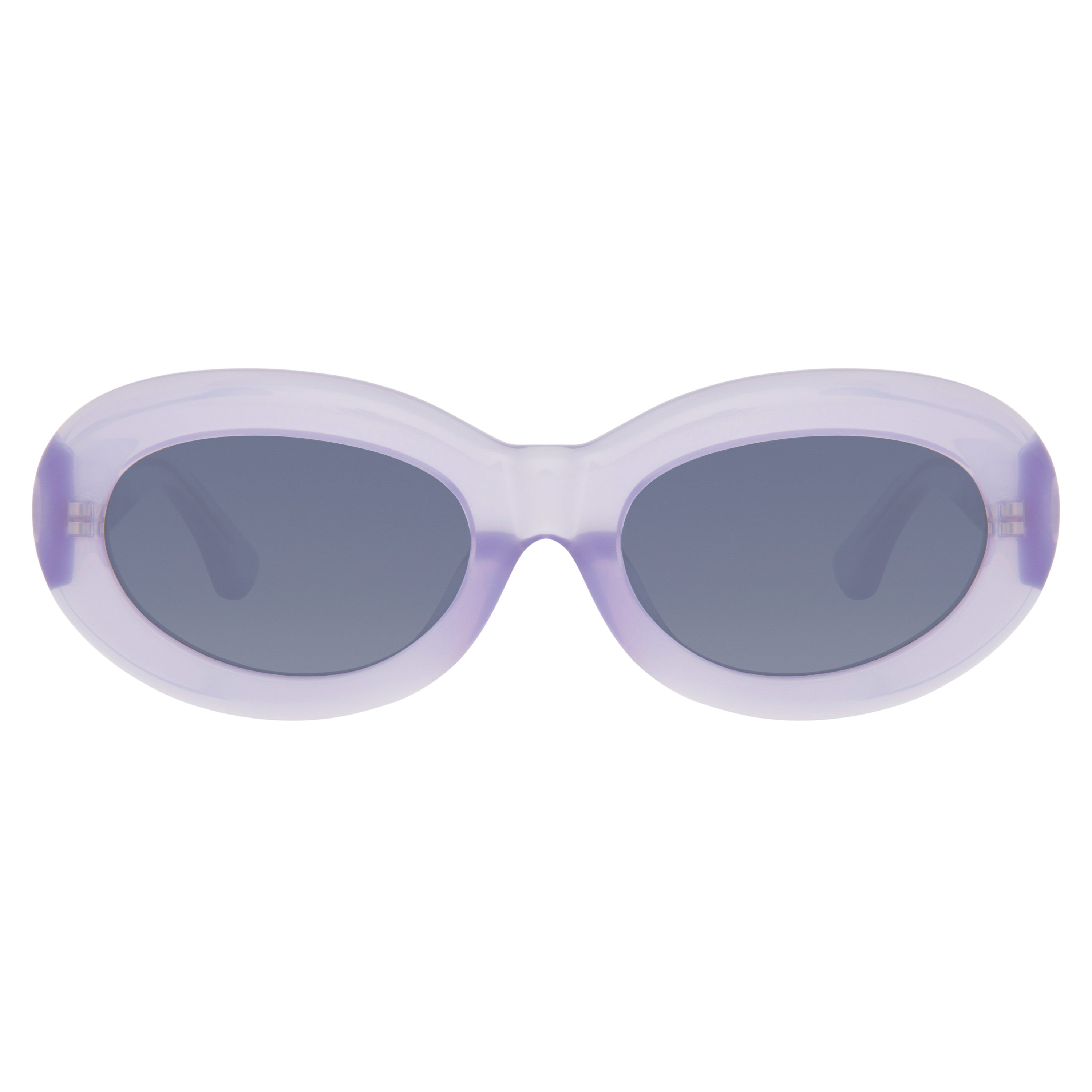 Dries Van Noten Ladies Oval Grey Sunglasses