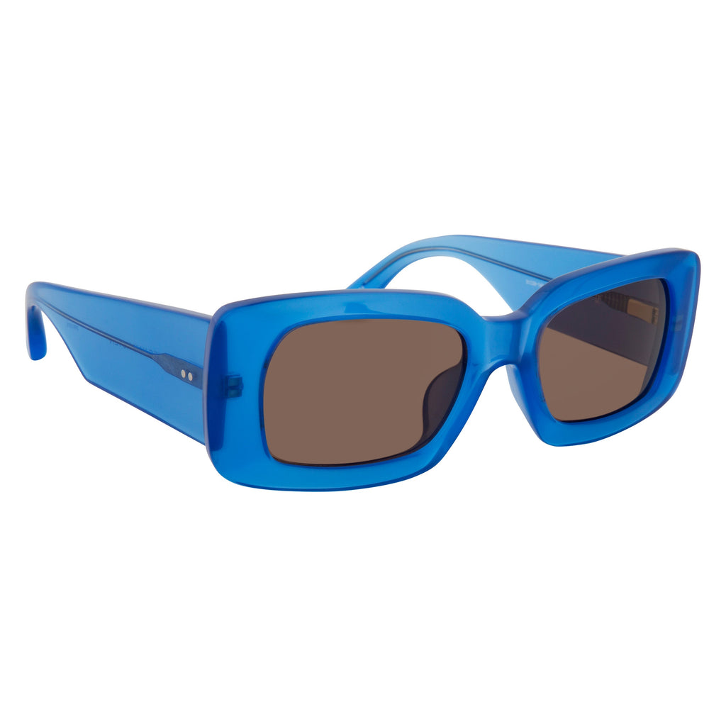 Dries Van Noten Ladies Rectangular Brown Sunglasses