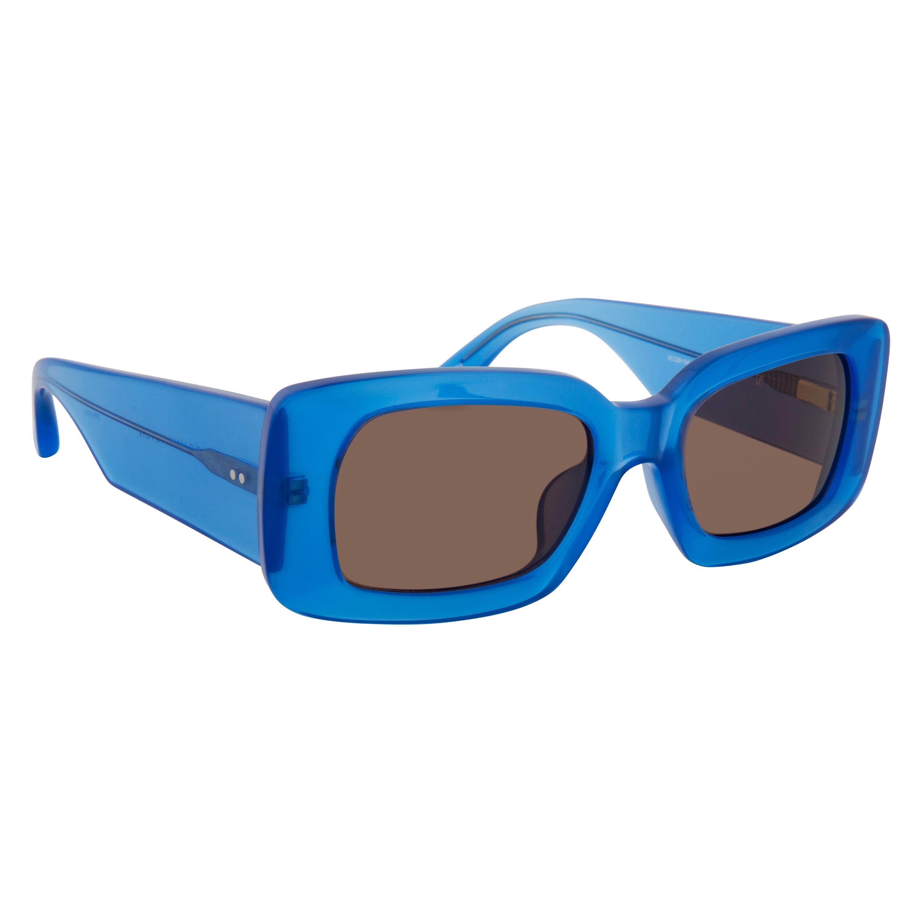 Dries Van Noten Ladies Rectangular Brown Sunglasses