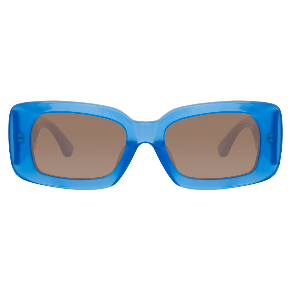 Dries Van Noten Ladies Rectangular Brown Sunglasses