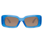Dries Van Noten Ladies Rectangular Brown Sunglasses