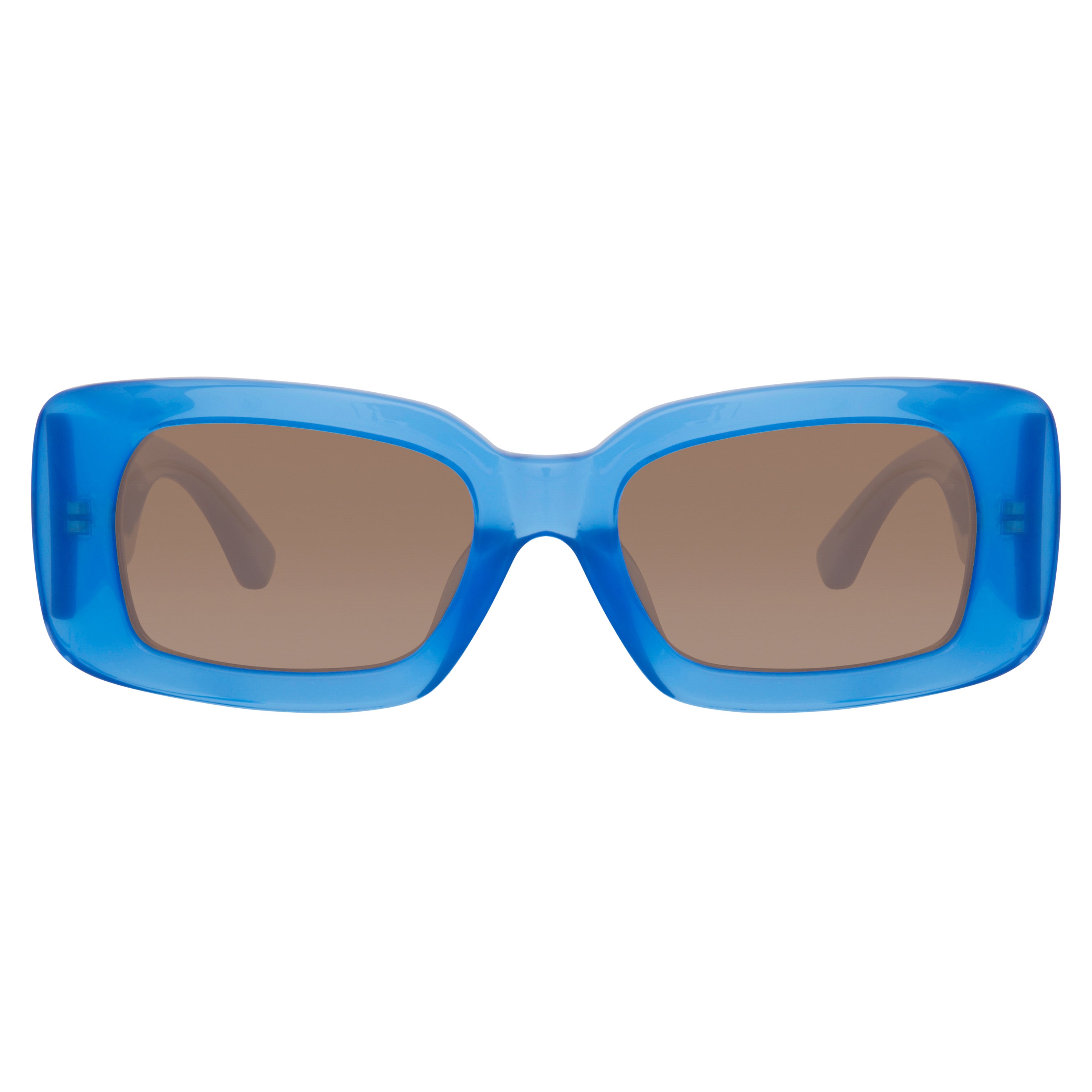 Dries Van Noten Ladies Rectangular Brown Sunglasses