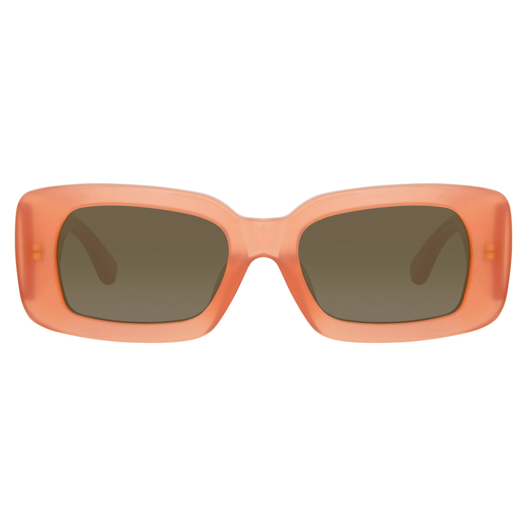 Dries Van Noten Ladies Rectangular Brown Sunglasses