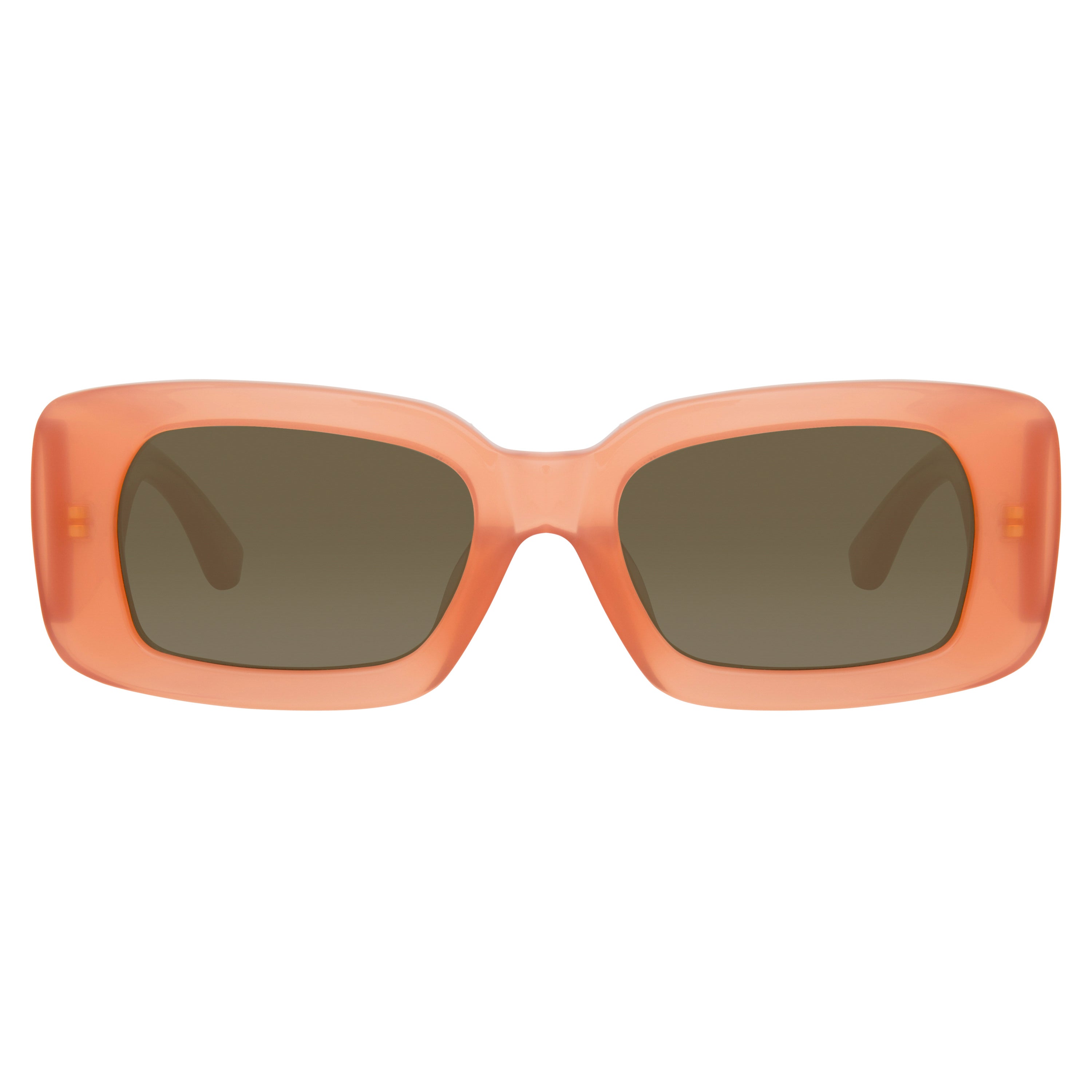 Dries Van Noten Ladies Rectangular Brown Sunglasses