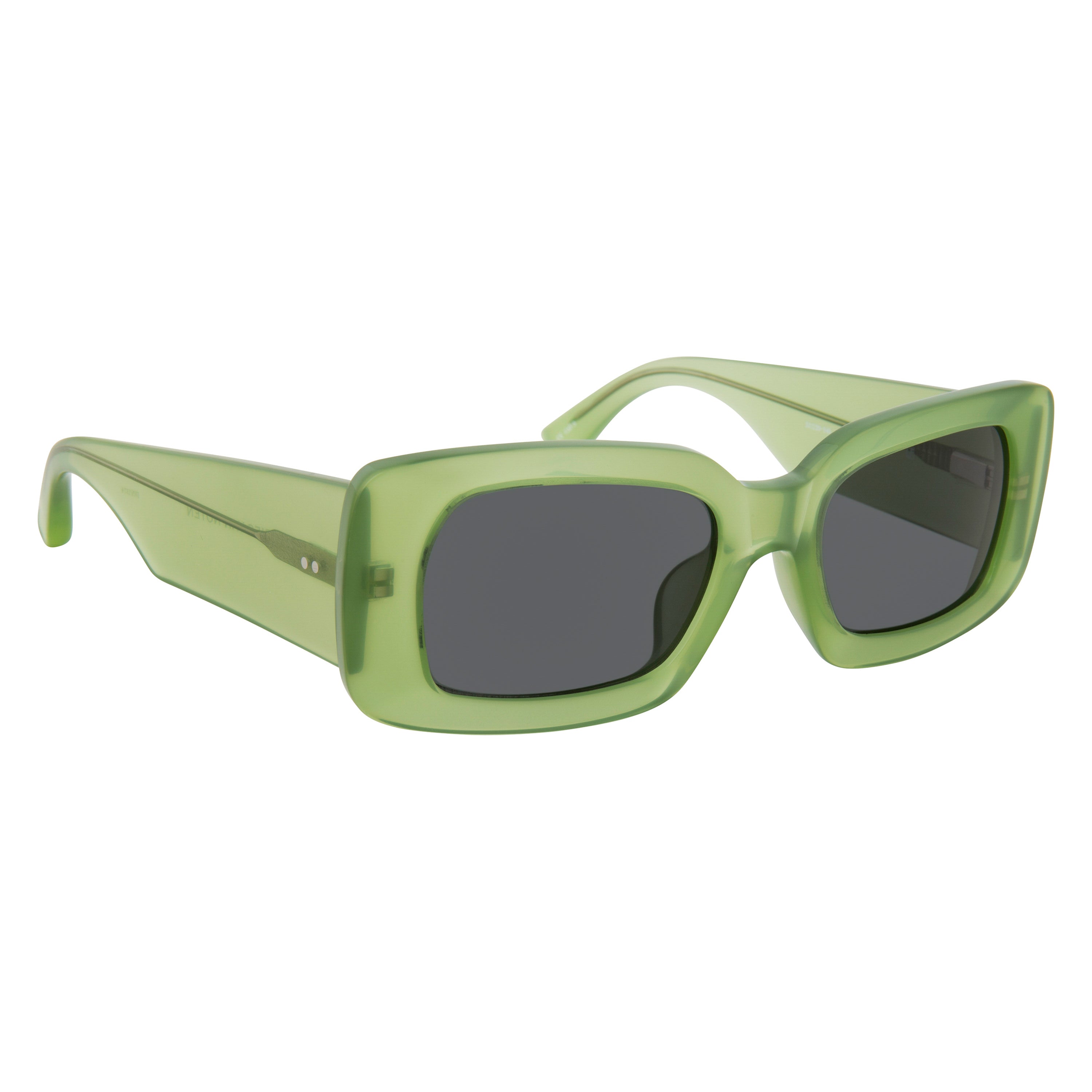 Dries Van Noten Ladies Rectangular Grey Sunglasses