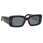 Dries Van Noten Ladies Rectangular Grey Sunglasses