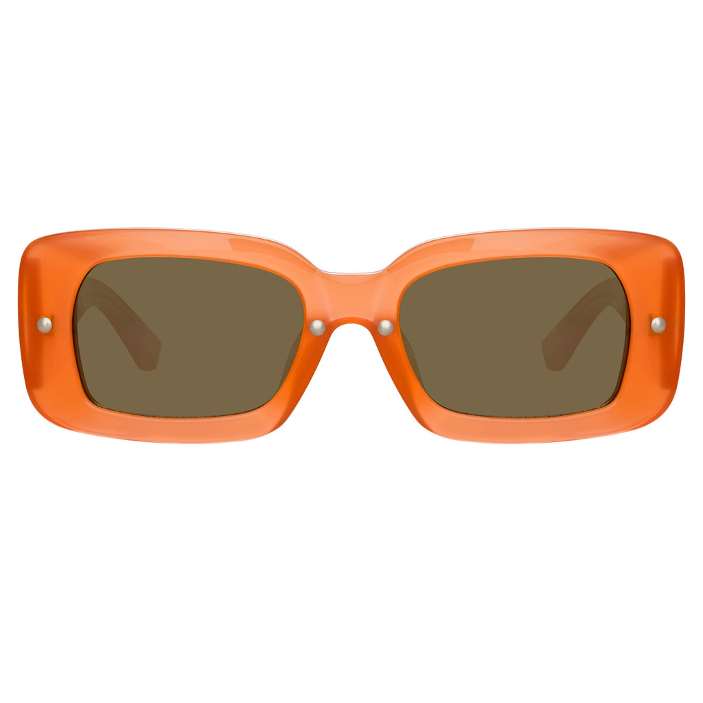 Dries Van Noten Ladies Rectangular Brown Sunglasses