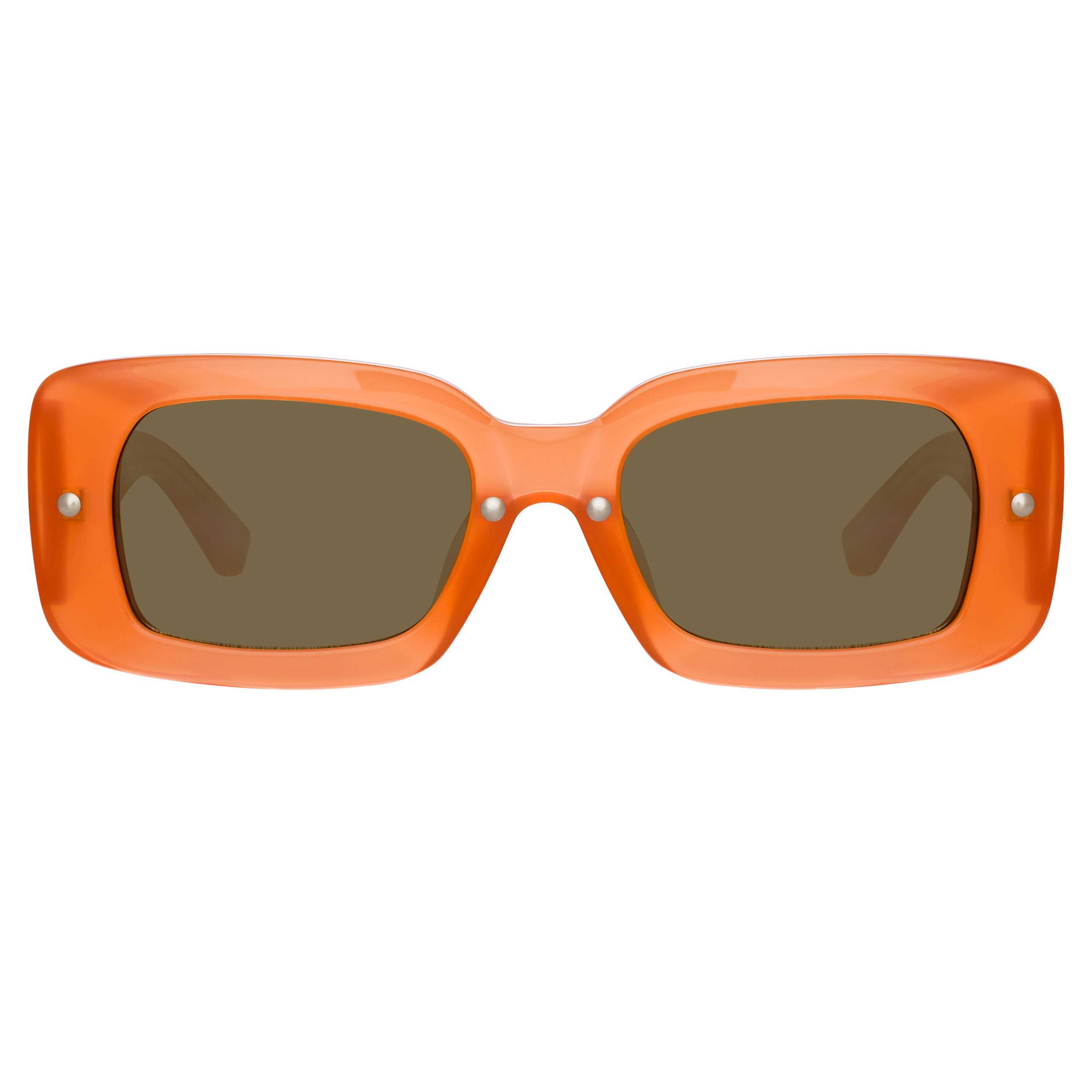 Dries Van Noten Ladies Rectangular Brown Sunglasses
