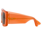 Dries Van Noten Ladies Rectangular Brown Sunglasses