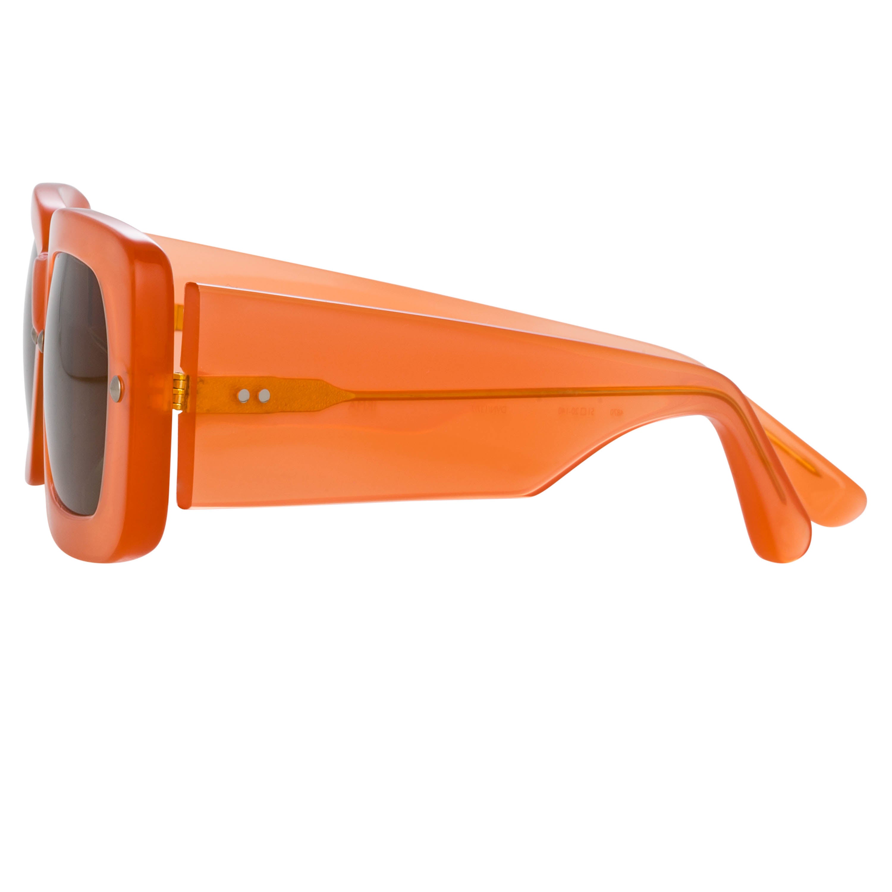 Dries Van Noten Ladies Rectangular Brown Sunglasses
