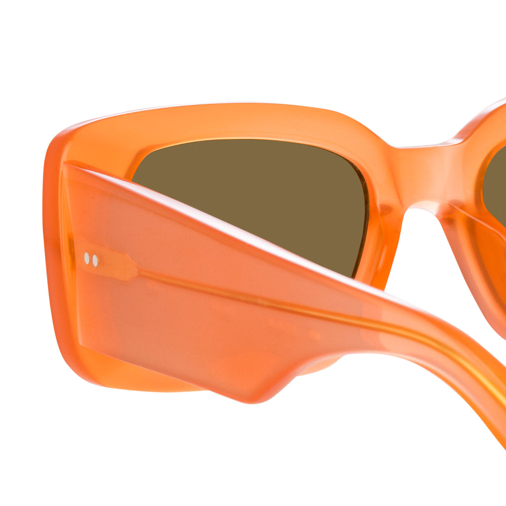 Dries Van Noten Ladies Rectangular Brown Sunglasses