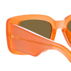Dries Van Noten Ladies Rectangular Brown Sunglasses